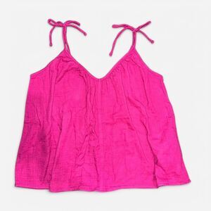 Pink Tie Strap Tank Top